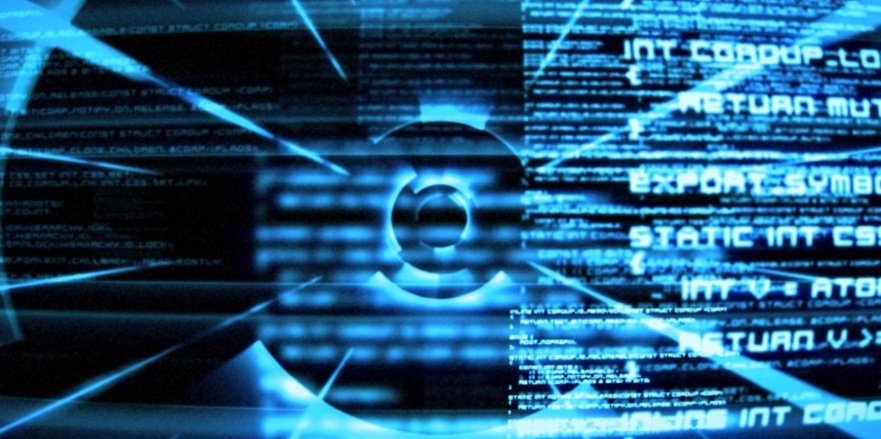 Abstract blue text background